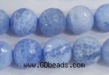 CAB651 15.5 inches 14mm faceted round fire crackle agate beads