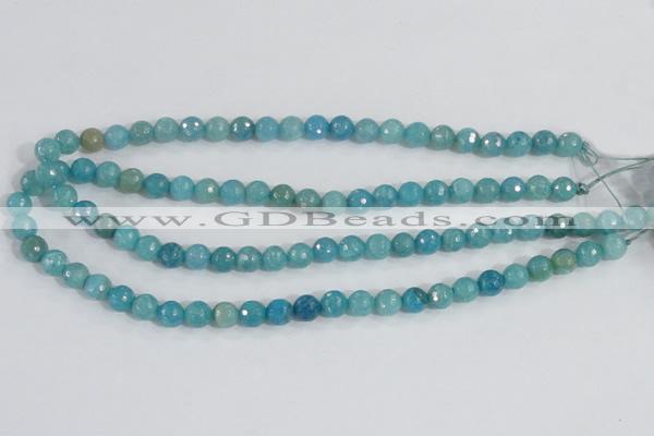 CAB653 15.5 inches 8mm faceted round fire crackle agate beads