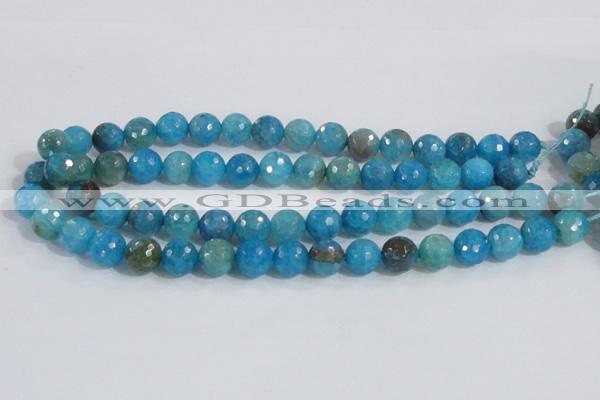 CAB654 15.5 inches 10mm faceted round fire crackle agate beads