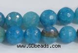 CAB655 15.5 inches 12mm faceted round fire crackle agate beads