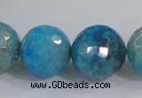 CAB658 15.5 inches 18mm faceted round fire crackle agate beads