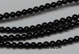 CAB721 15.5 inches 4mm round black agate gemstone beads wholesale