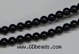 CAB722 15.5 inches 5mm round black agate gemstone beads wholesale