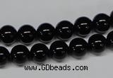 CAB724 15.5 inches 8mm round black agate gemstone beads wholesale