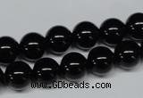 CAB725 15.5 inches 10mm round black agate gemstone beads wholesale