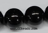 CAB731 15.5 inches 22mm round black agate gemstone beads wholesale