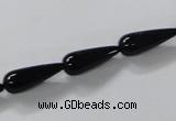 CAB734 15.5 inches 6*16mm teardrop black agate gemstone beads