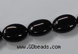 CAB758 15.5 inches 12*16mm oval black agate gemstone beads wholesale