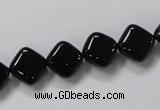 CAB765 15.5 inches 10*10mm diamond black agate gemstone beads