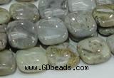 CAB78 15.5 inches 15*15mm square silver needle agate gemstone beads