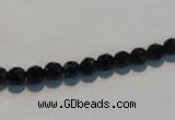 CAB783 15.5 inches 5mm faceted round black agate gemstone beads