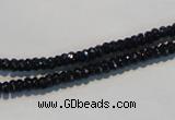 CAB785 15.5 inches 2*4mm faceted rondelle black agate gemstone beads