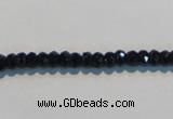 CAB786 15.5 inches 3*5mm faceted rondelle black agate gemstone beads