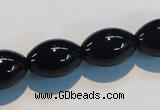 CAB818 15.5 inches 13*18mm rice black agate gemstone beads wholesale