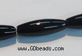 CAB821 15.5 inches 10*30mm rice black agate gemstone beads wholesale