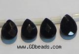 CAB828 10*14mm top-drilled teardrop black agate gemstone beads