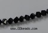 CAB830 15.5 inches 4*4mm cube black agate gemstone beads wholesale