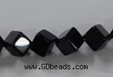 CAB831 15.5 inches 8*8mm cube black agate gemstone beads wholesale