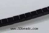 CAB834 15.5 inches 6*6mm cube black agate gemstone beads wholesale