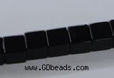 CAB835 15.5 inches 10*10mm cube black agate gemstone beads wholesale