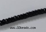 CAB843 15.5 inches 4*6mm rondelle black agate gemstone beads wholesale