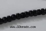 CAB844 15.5 inches 5*8mm rondelle black agate gemstone beads wholesale