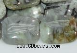 CAB88 15.5 inches 22*30mm rectangle silver needle agate gemstone beads