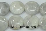 CAB916 15.5 inches 20mm flat round natural crazy agate beads wholesale