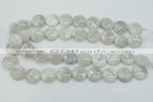 CAB916 15.5 inches 20mm flat round natural crazy agate beads wholesale