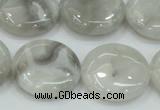 CAB917 15.5 inches 25mm flat round natural crazy agate beads wholesale