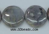 CAB926 15.5 inches 25mm coin natural purple agate beads wholesale