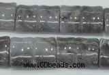 CAB930 15.5 inches 18*25mm flat bamboo natural purple agate beads