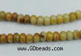 CAB932 15.5 inches 4*6mm rondelle yellow crazy lace agate beads