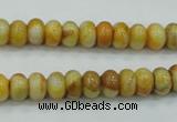 CAB933 15.5 inches 5*8mm rondelle yellow crazy lace agate beads