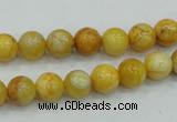 CAB934 15.5 inches 8mm round yellow crazy lace agate beads wholesale