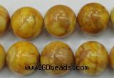 CAB937 15.5 inches 16mm round yellow crazy lace agate beads wholesale