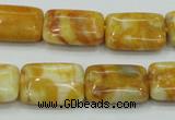 CAB943 15.5 inches 13*18mm rectangle yellow crazy lace agate beads