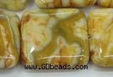 CAB948 15.5 inches 30*30mm square yellow crazy lace agate beads