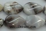 CAB962 15.5 inches 18*25mm twisted teardrop ocean agate gemstone beads