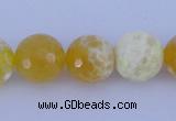 CAB966 15.5 inches 6mm faceted round fire crackle agate beads