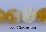 CAB968 15.5 inches 10mm faceted round fire crackle agate beads