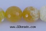 CAB969 15.5 inches 12mm faceted round fire crackle agate beads