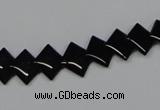 CAB983 15.5 inches 8*8mm rhombic black agate gemstone beads wholesale