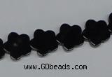 CAB988 15.5 inches 12*12mm star black agate gemstone beads wholesale