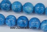 CAB999 15.5 inches 12mm round blue crazy lace agate beads