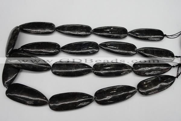 CAE72 15.5 inches 18*44mm flat teardrop astrophyllite beads wholesale