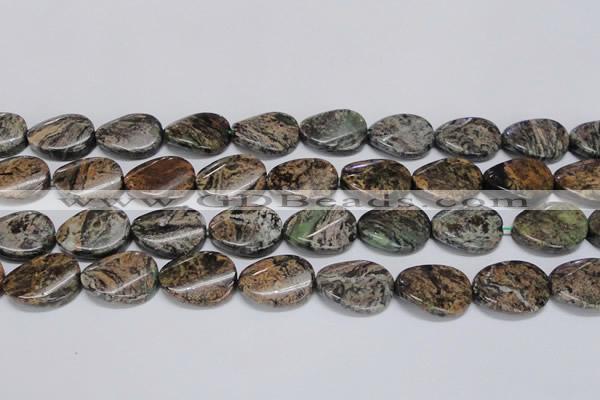 CAF139 15.5 inches 18*25mm twisted oval Africa stone beads