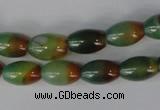 CAG1007 15.5 inches 8*12mm rice rainbow agate beads wholesale