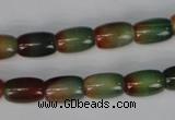 CAG1010 15.5 inches 8*12mm drum rainbow agate beads wholesale