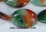 CAG1025 15.5 inches 22*30mm oval rainbow agate beads